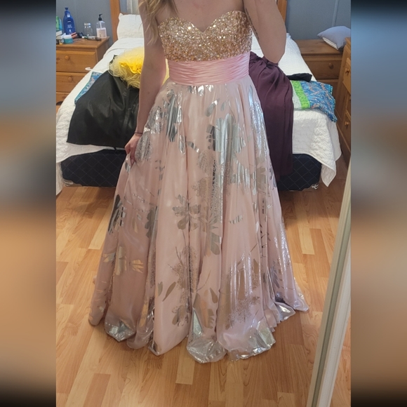 Pink And Silver Graduation Dress - Picture 2 of 6